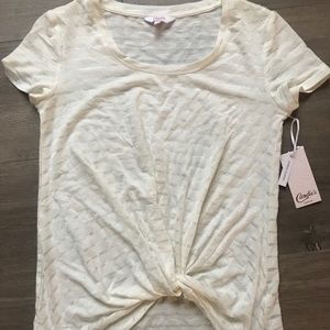 🌸NWT Candies Metallic Striped Twist Front Tee